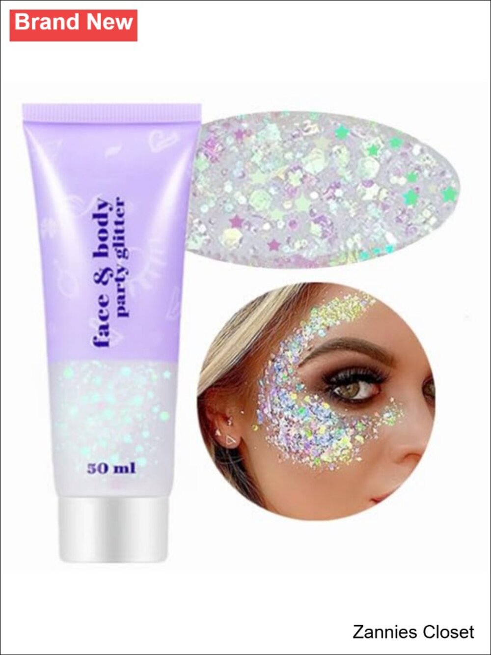 👻 Holographic Body Glitter Gel for Face Hair Festival Rave Cosplay